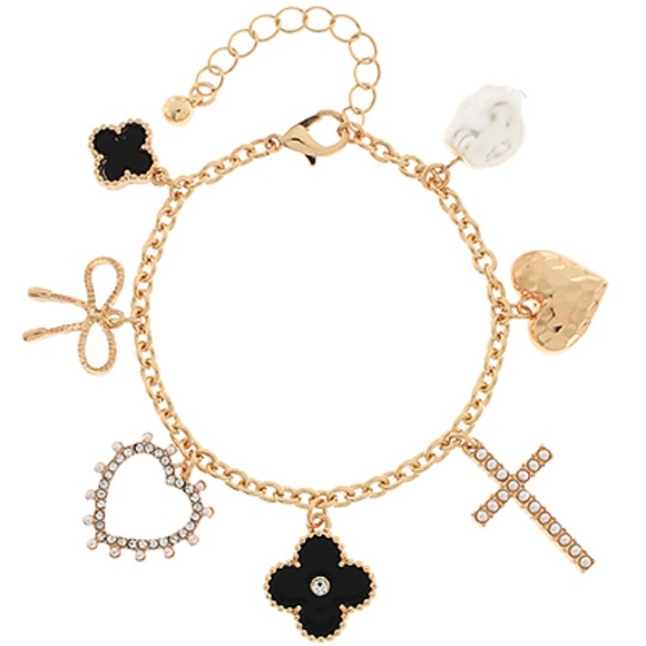 Clover & Multi Charm Bracelet